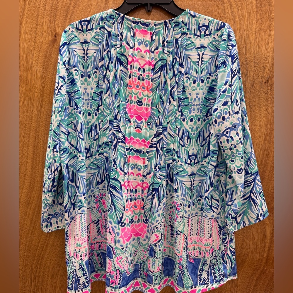 Lilly Pulitzer Blue Marilina Elephant Tunic Top M - Picture 4 of 6
